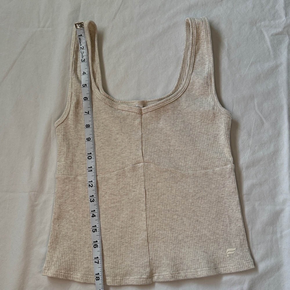 Fabletics Light Beige Ribbed Tank Top - Picture 4 of 7